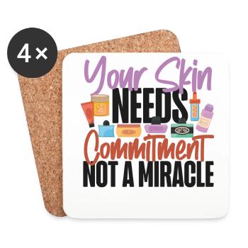 Cute Licensed Esthetician Skincare - Coasters (set of 4) - white - Front