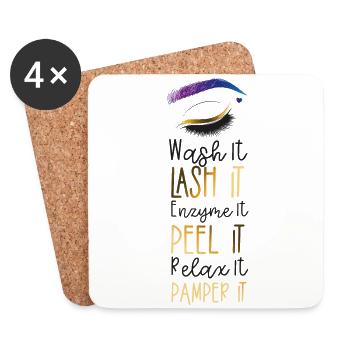 Cute Licensed Esthetician Skincare - Coasters (set of 4) - white - Front