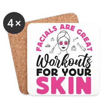 Cute Licensed Esthetician Skincare - Coasters (set of 4) - white - Front