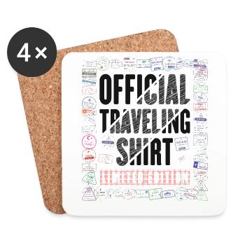 Voyage Timbre Voyageur Voyage Croisière Vacances - Dessous de verre (lot de 4) - blanc - Devant