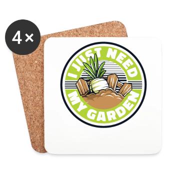 J’ai juste besoin de mon jardin potager jardin horticulture - Dessous de verre (lot de 4) - blanc - Devant