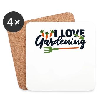 I Love Gardening Allotment Garden Horticulture Gardener - Coasters (set of 4) - white - Front