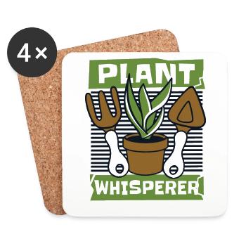 Plant Whisperer allotment garden allotment garden - Coasters (set of 4) - white - Front
