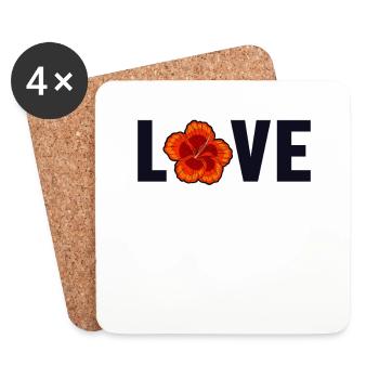 Love Gartenbau Schrebergarten Kleingarten - Untersetzer (4er-Set) - Weiß - Vorne