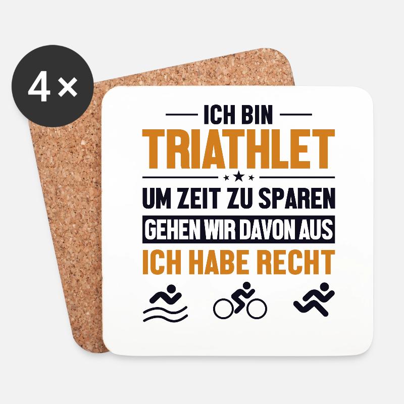 Triathlet hat immer Recht Triathlet Training - Untersetzer (4er-Set) - Weiß