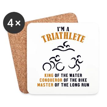 Triathlete King Conqueror Master Training Professional - Coasters (set of 4) - white - Front