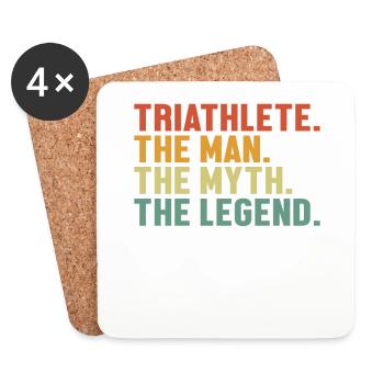 Triathlete Man Myth Legend Training Triathlonrad - Untersetzer (4er-Set) - Weiß - Vorne