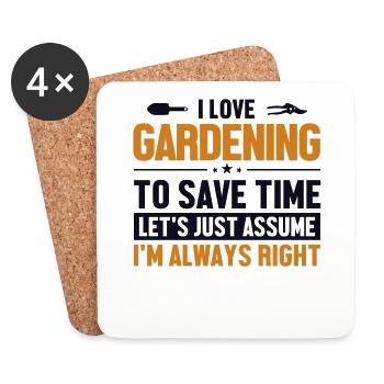 Gardening Let's Assume I'm Right Allotment Garden - Coasters (set of 4) - white - Front