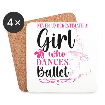 Ballet Dancer Dance Girl Ballerina - Untersetzer (4er-Set) - Weiß - Vorne