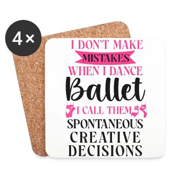 Ballet Danseuse Danse Ballerine - Dessous de verre (lot de 4) - blanc - Devant