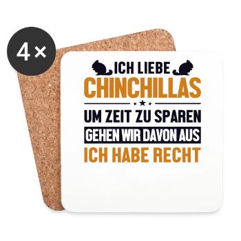 Chinchillas hat immer Recht Langhaar Kurzschwanz - Untersetzer (4er-Set) - Weiß - Vorne