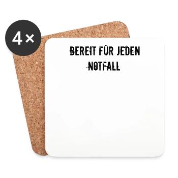 Feuerwehr - Bereit für jeden Notfall - Untersetzer (4er-Set) - Weiß - Vorne