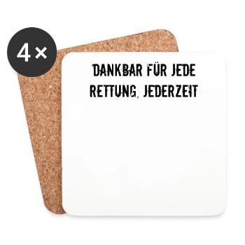 Feuerwehr - Dankbar für jede Rettung, jederzeit - Untersetzer (4er-Set) - Weiß - Vorne