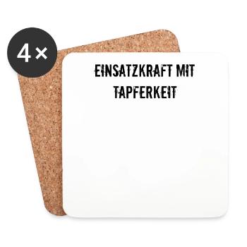 Feuerwehr - Einsatzkraft mit Tapferkeit - Untersetzer (4er-Set) - Weiß - Vorne