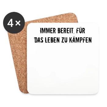 Feuerwehr - Immer bereit, für das Leben zu - Untersetzer (4er-Set) - Weiß - Vorne