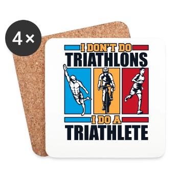 I Do A Triathlete Triathlet Training Triathlonrad - Untersetzer (4er-Set) - Weiß - Vorne