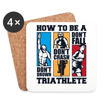 How To Be A Triathlete Triathlonrad Triathlet - Untersetzer (4er-Set) - Weiß - Vorne