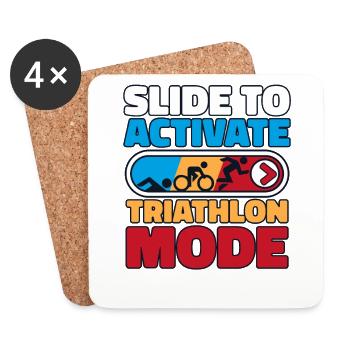 Slide To Activate Triathlon Mode Triathlete Pro - Coasters (set of 4) - white - Front