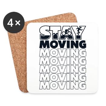 Stay Moving Triathlete Training Triathlon Bike Pro - Coasters (set of 4) - white - Front