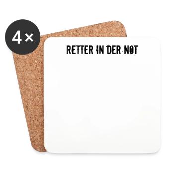 Feuerwehr - Retter in der Not - Untersetzer (4er-Set) - Weiß - Vorne