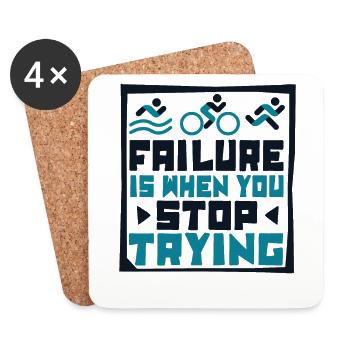 Failure Is When You Stop Trying Triathlete - Coasters (set of 4) - white - Front