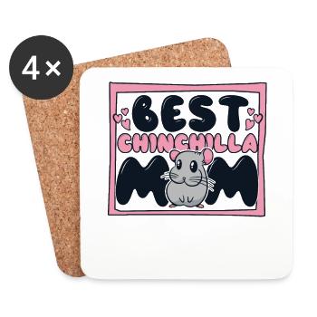Best Chinchilla Mom Shorttail Long Tail - Coasters (set of 4) - white - Front