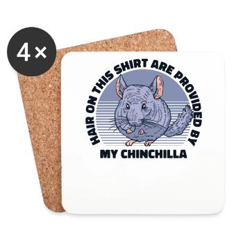 Hairs Are Provided By My Chinchilla Shorttail - Coasters (set of 4) - white - Front