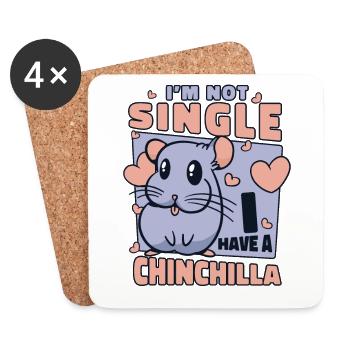I'm Not Single I Have A Chinchilla Langschwanz - Untersetzer (4er-Set) - Weiß - Vorne