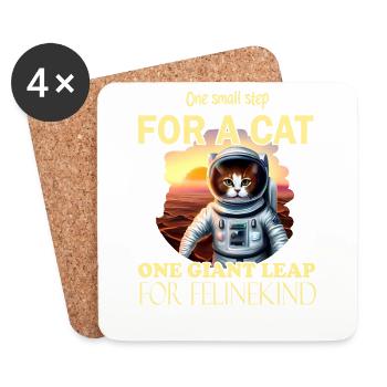 Cat Astronaut - Coasters (set of 4) - white - Front