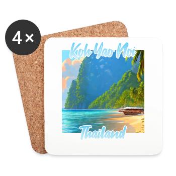 Coucher de soleil à Koh Yao Noi en Thaïlande - Dessous de verre (lot de 4) - blanc - Devant