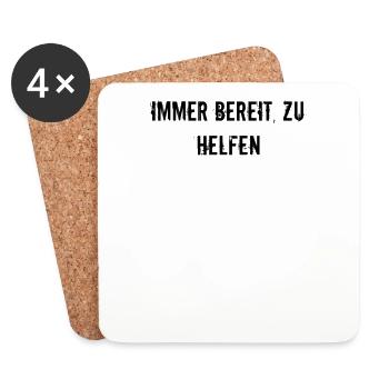 Feuerwehr - Immer bereit, zu helfen - Untersetzer (4er-Set) - Weiß - Vorne