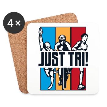 Just TRI Triathlon Bike Triathlete Training Pro - Coasters (set of 4) - white - Front