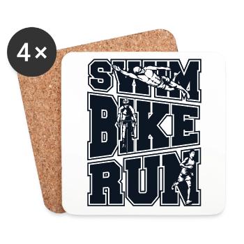 Swim Bike Run Triathlon Bike Triathlete Training - Coasters (set of 4) - white - Front