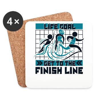Life Goal Get To The Finish Line Training Pro - Coasters (set of 4) - white - Front