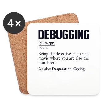 Debugging Definition Developer Coder Programmierer - Untersetzer (4er-Set) - Weiß - Vorne