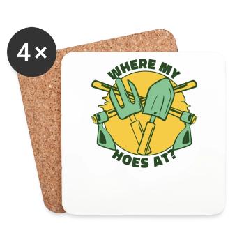 Where My Hoes At Gartenbau Schrebergarten - Untersetzer (4er-Set) - Weiß - Vorne