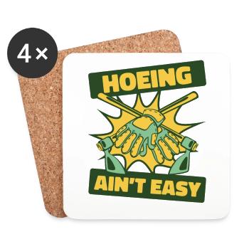 Hoeing Ain't Easy Schrebergarten Kleingarten - Untersetzer (4er-Set) - Weiß - Vorne
