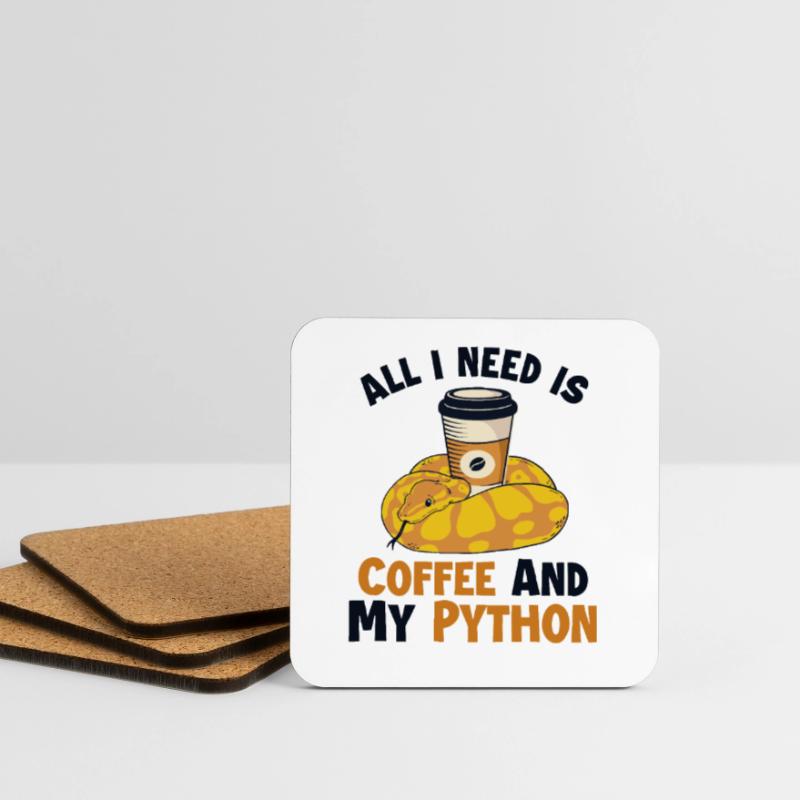 Coffee and Python Python Snake Banana Ball Coasters (set of 4)