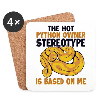 Hot Python Owner Stereotype Based On Me Banana - Coasters (set of 4) - white - Front