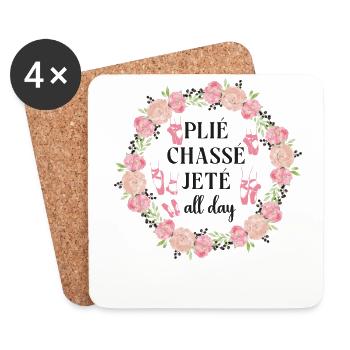 Ballet Dancer Dance Girl Ballerina - Coasters (set of 4) - white - Front