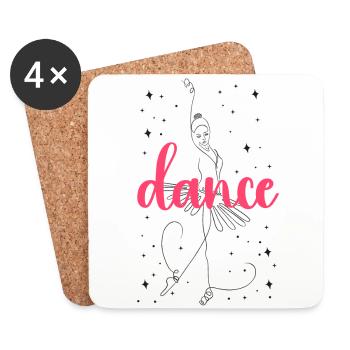 Ballet Dancer Dance Girl Ballerina - Coasters (set of 4) - white - Front
