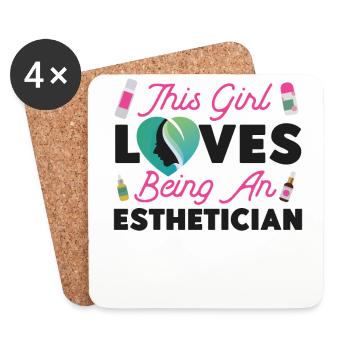 Cute Licensed Esthetician Skincare - Untersetzer (4er-Set) - Weiß - Vorne