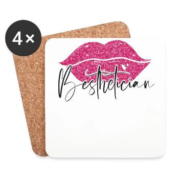 Cute Licensed Esthetician Skincare - Coasters (set of 4) - white - Front
