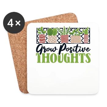Grow Positive Thoughts Kleingarten Gartenbau - Untersetzer (4er-Set) - Weiß - Vorne