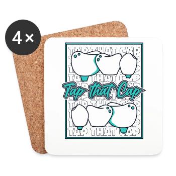 Appuyez sur That Cap Dental Laboratory Dental Laboratory Dental Laboratory Dental Technician - Dessous de verre (lot de 4) - blanc - Devant