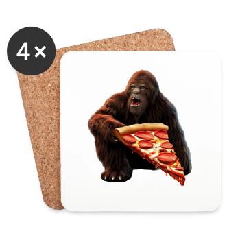 Bigfoot Pizza Party - Coasters (set of 4) - white - Front