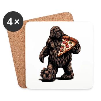 Bigfoot Pizza Party - Coasters (set of 4) - white - Front