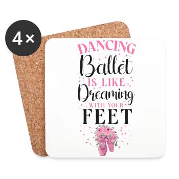 Ballet Dancer Dance Girl Ballerina - Untersetzer (4er-Set) - Weiß - Vorne