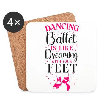 Ballet Dancer Dance Girl Ballerina - Untersetzer (4er-Set) - Weiß - Vorne
