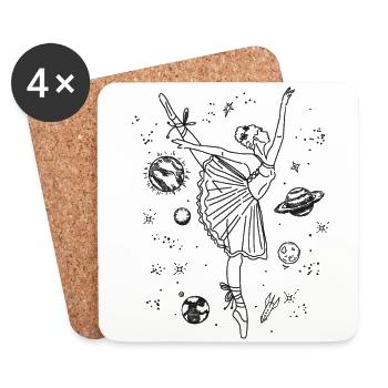 Ballet Dancer Dance Girl Ballerina - Coasters (set of 4) - white - Front
